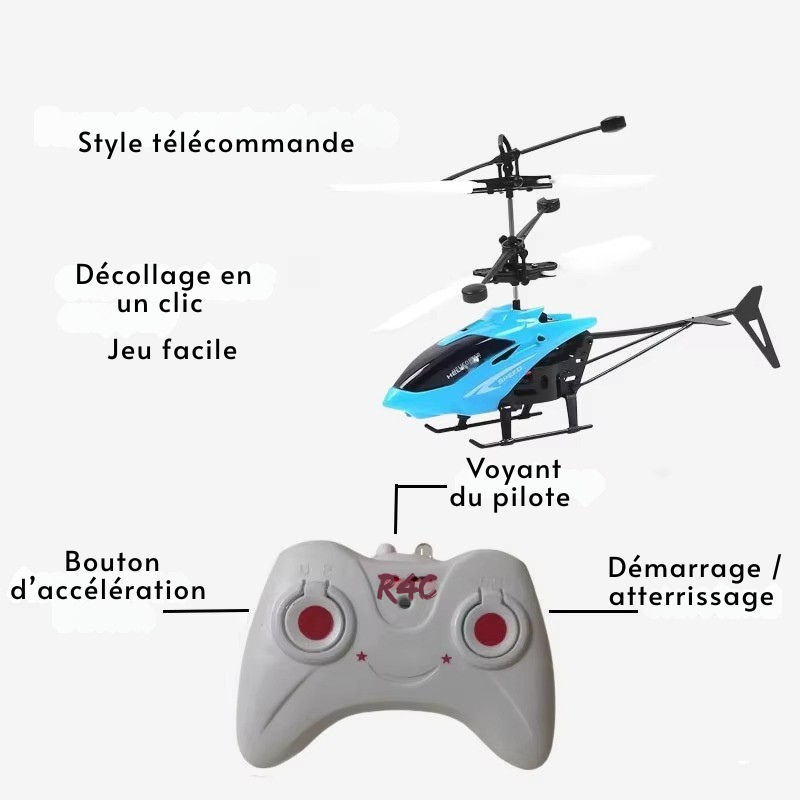 Mini Drone RC rechargeable – Hélicoptère télécommandé anti-chocs pour enfants