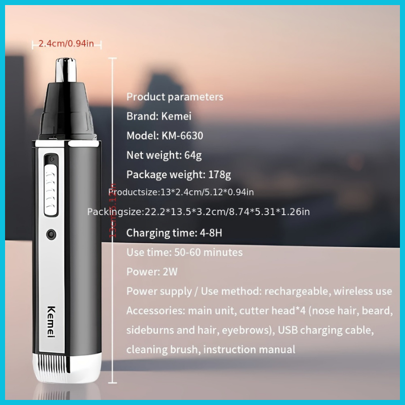 Tondeuse Électrique Rechargeable 4 En 1 Kemei KM-6630