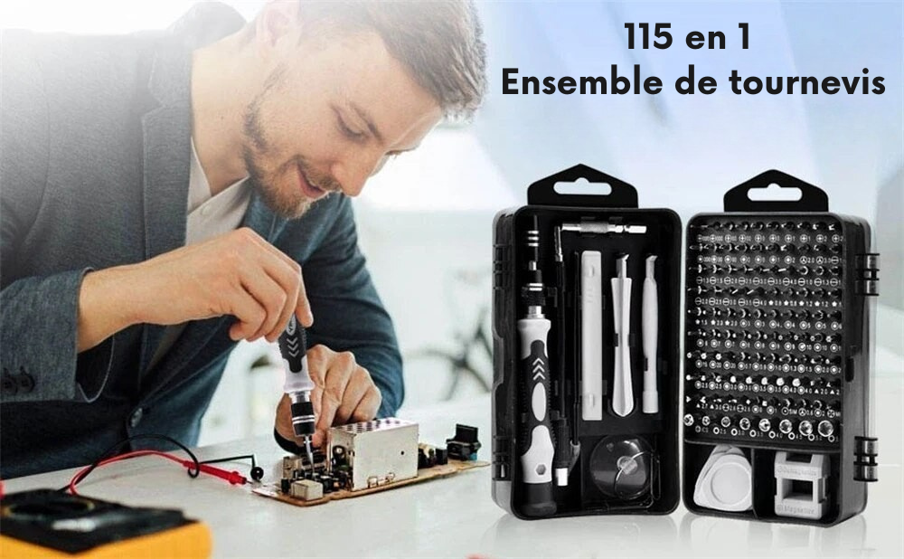Jeu de tournevis électroniques 115 en 1