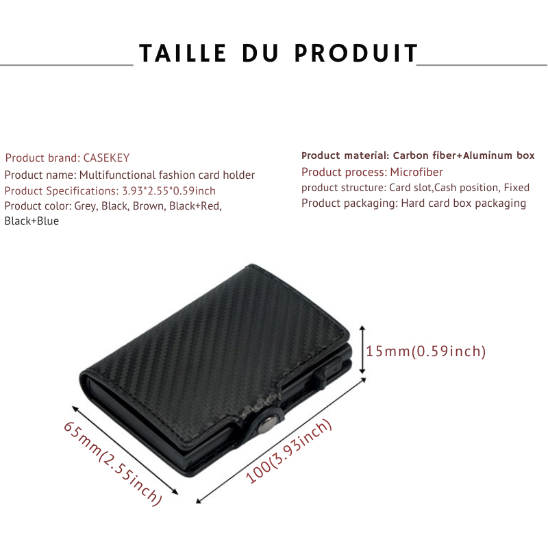 Portefeuille RFID en cuir de luxe