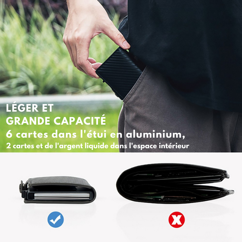 Portefeuille RFID en cuir de luxe