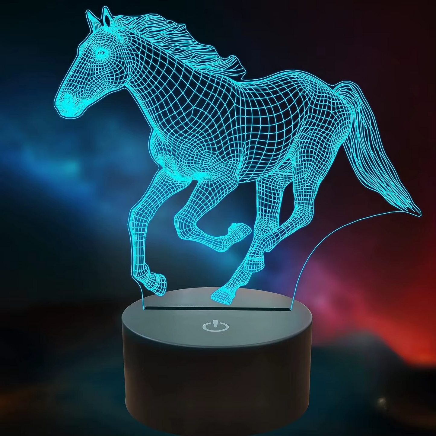 Lampe 3D Illusion Cheval – Magie lumineuse pour enfants et rêveurs